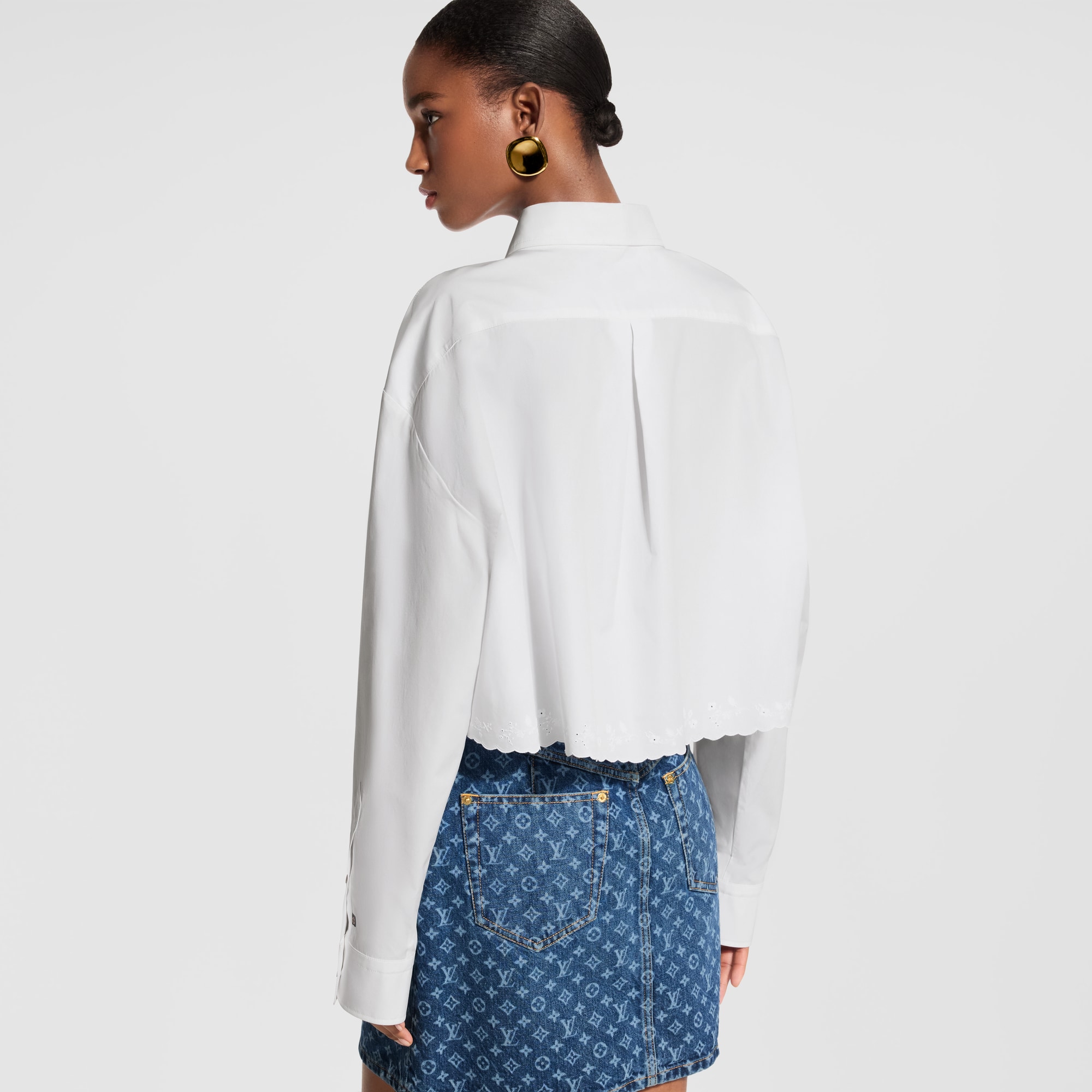 Broderie Trim Cropped Shirt - Women - Ready-to-Wear | LOUIS VUITTON ®